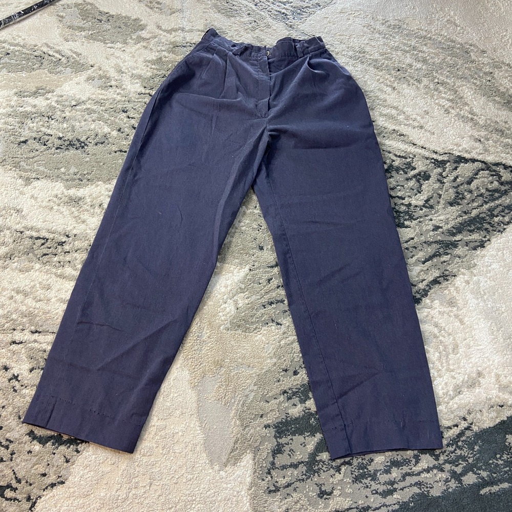 VTG 80s The Savannah Players Chino Pants Sz 10 Blue Pleated Front Straight Leg